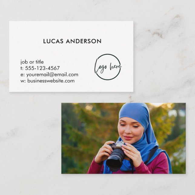 Custom Simple Modern Minimal Professional Logo  Business Card (Front/Back)