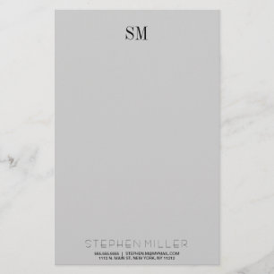 Custom Simple Monogram Initial and Name Stationary Stationery