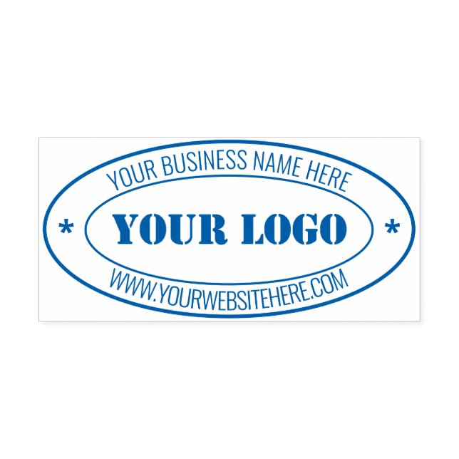 Custom Simple Personalized Business Name and Logo Self-inking Stamp (Design)