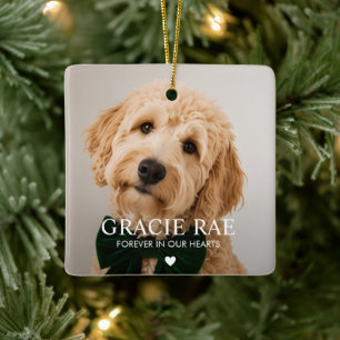 Custom Simple Photo Pet Memorial Ceramic Ornament