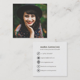 Custom Simple Photo Social Media Business Card