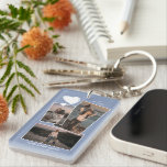 Custom Simple Photos On Lavender Violet Blue Keychain<br><div class="desc">Are you searching for a delightful and thoughtful gift for Mother's Day? Look no further! This adorable customizable 3-photo collage keychain is just the thing. You can add a name, monogram, or initials, plus include three of your favourite photos. It’s a unique keepsake that’s perfect for Mother’s Day but also...</div>