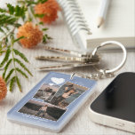 Custom Simple Photos On Lavender Violet Blue Keychain<br><div class="desc">Are you searching for a delightful and thoughtful gift for Mother's Day? Look no further! This adorable customizable 3-photo collage keychain is just the thing. You can add a name, monogram, or initials, plus include three of your favourite photos. It’s a unique keepsake that’s perfect for Mother’s Day but also...</div>