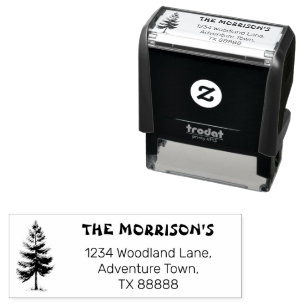 Custom Simple Pine Family Name Return Address Self-inking Stamp