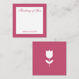 Custom Simple Pink Flower Enclosure Card