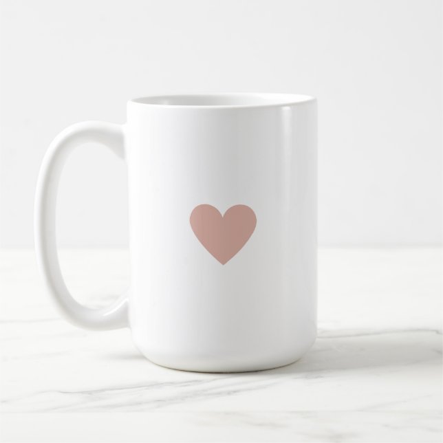 Custom Simple Pink Heart  Coffee Mug (Left)