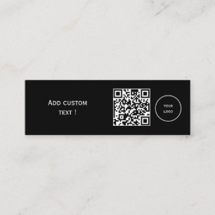 Custom simple qr code bookmark business mini black card