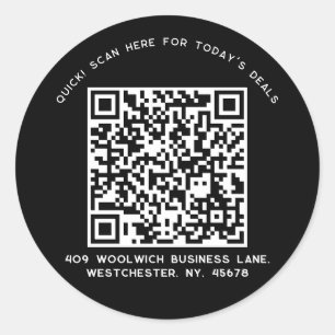Custom Simple QR Code Business Marketing Classic Round Sticker
