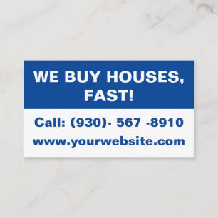 Custom Simple Real Estate Investor We Buy Houses Business Card