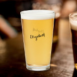 Custom Simple Typography Monogrammed Beer Glass<br><div class="desc">Create your own custom, personalized, elegant calligraphy typography script font monogrammed, modern cool chic stylish classy simple, beer cocktail lager ale stout pint glass. Simply type in your name / family name, to customize. Makes a great gift for wedding, birthday, graduation, fathers day, mothers day, christmas, holidays, marriage anniversaries, engagement...</div>