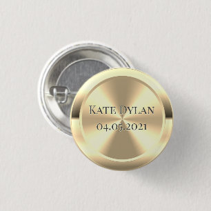 Custom Simulated Engraved Brass Button