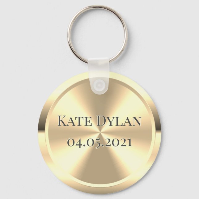 Custom Simulated Engraved Brass Keychain (Front)