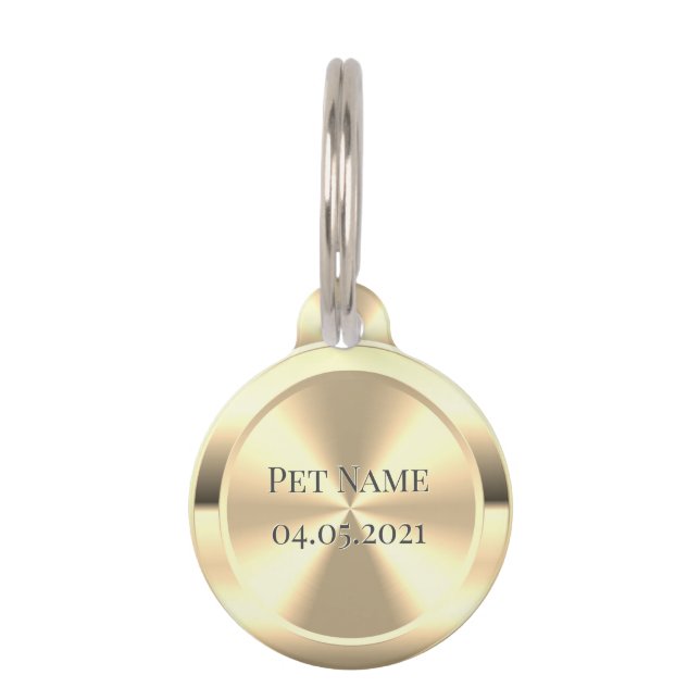 Custom Simulated Engraved Brass Pet ID Tag (Front)