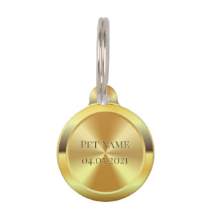 Custom Simulated Engraved Gold Pet Tag