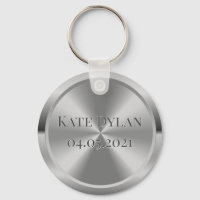Custom Simulated Engraved Silver Keychain