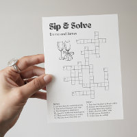 Custom Sip And Solve Wedding Crossword