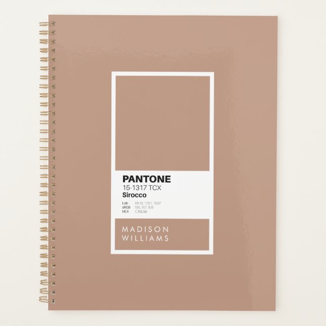 Custom Sirocco Notebook | Personalized Warm Beige  Planner (Front)