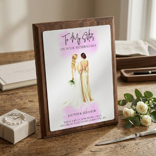 Custom Sister of the Bride Purple Watercolor  Plaque