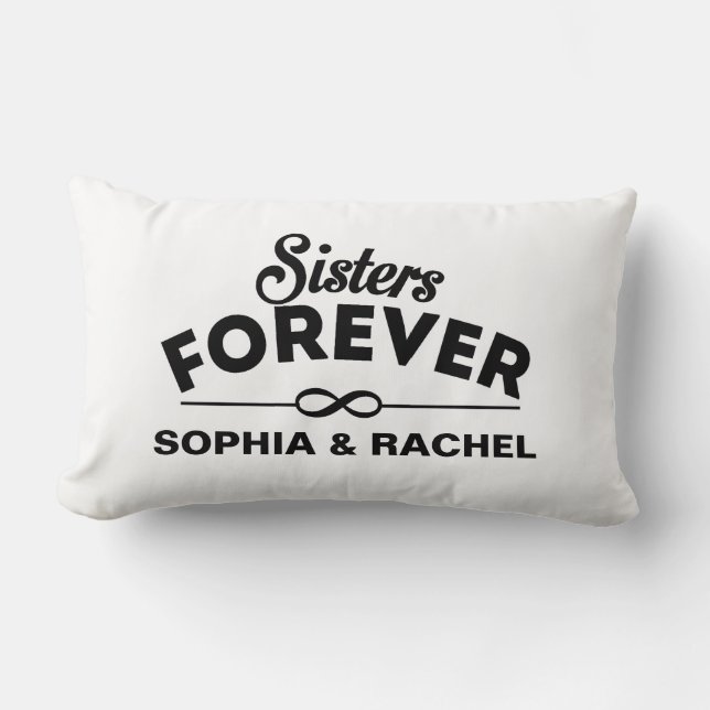 Custom Sisters Forever Lumbar Pillow (Front)