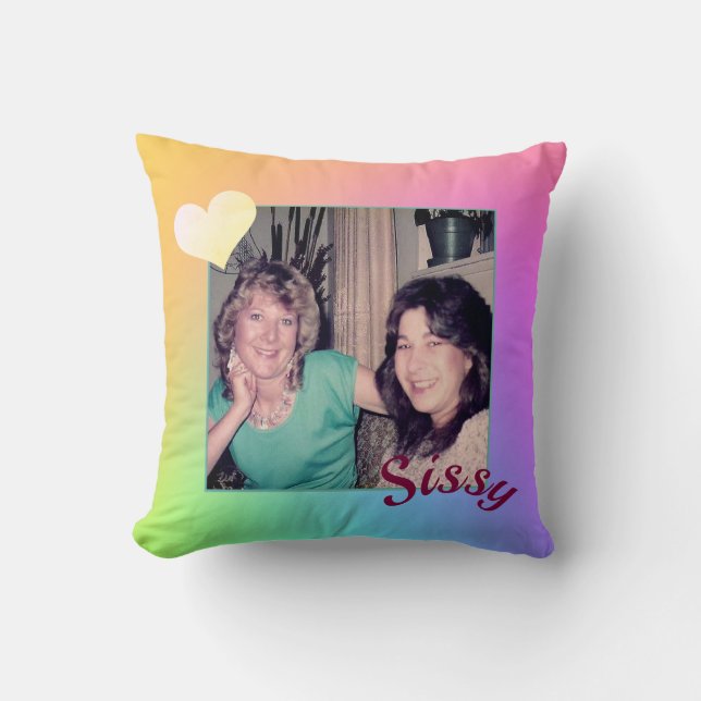 Custom Sisters Throw Pillow 16" x 16" (Front)
