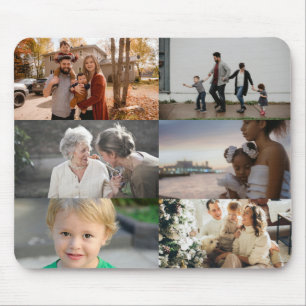 Custom Six Photo Collage Mouse Pad
