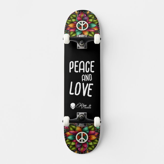 Custom Skateboard Deck - "Peace and Love" (Recto)