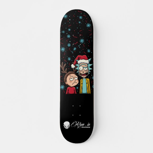 Custom Skateboard Deck - "Rick and Morty Christmas (Front)