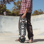 Custom skateboard desk with 8 ball pattern<br><div class="desc">Custom skateboard desk with 8 ball pattern. Personalize with your own unique name,  funny quote or monogram letters. Cool Birthday gift idea for skateboarder,  friends,  kids etc. Black and white or custom colour.</div>