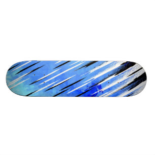 Custom Skateboarding Deck Blue Black White Skateboard