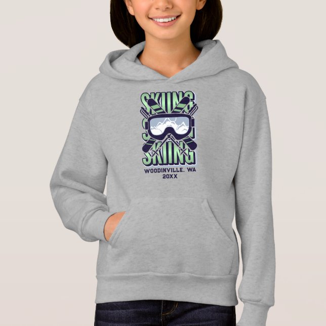 Custom Ski Skiing Location Date Name (Front)