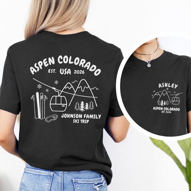 Custom Ski Trip Family Friends Group Matching T-Shirt (Creator Uploaded)