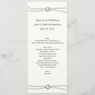 Custom Skinny Wedding Table Menu