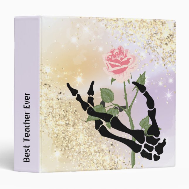 Custom Skull Hand Floral  Binder (Front/Spine)