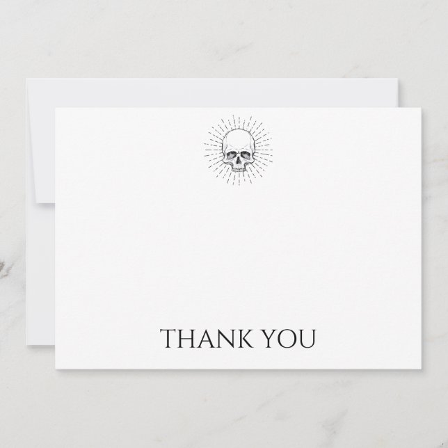 Custom Skull  Thank You Card (Front)