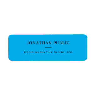Custom Sky Blue Minimalist Template Return Address