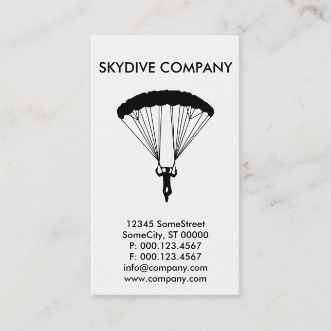 custom skydive business business card (Front)