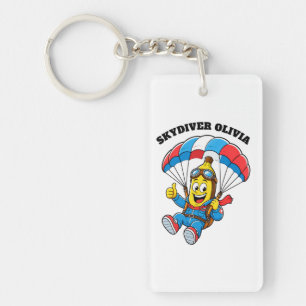 Custom Skydiver Name Funny Banana Skydiving Keychain