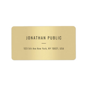 Custom Sleek Gold Modern Simple Template Address Label