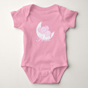 Custom Sleeping Elephant Baby Bodysuit