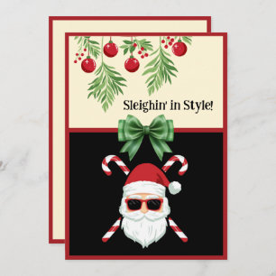 Custom "Sleighin' in Style!" Christmas Greeting Holiday Card