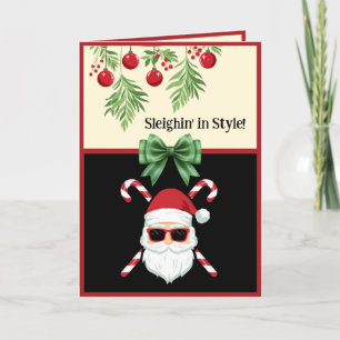 Custom "Sleighin' in Style!" Christmas Greeting Holiday Card