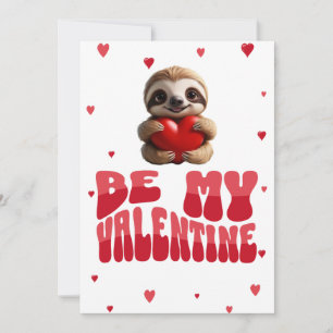 Custom Sloth I love you slow much funny Valentine Holiday Card