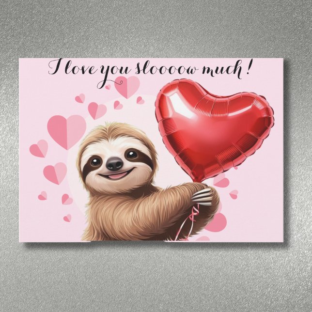 Custom Sloth Pink Valentine's Day Funny Holiday Card (Creator Uploaded)
