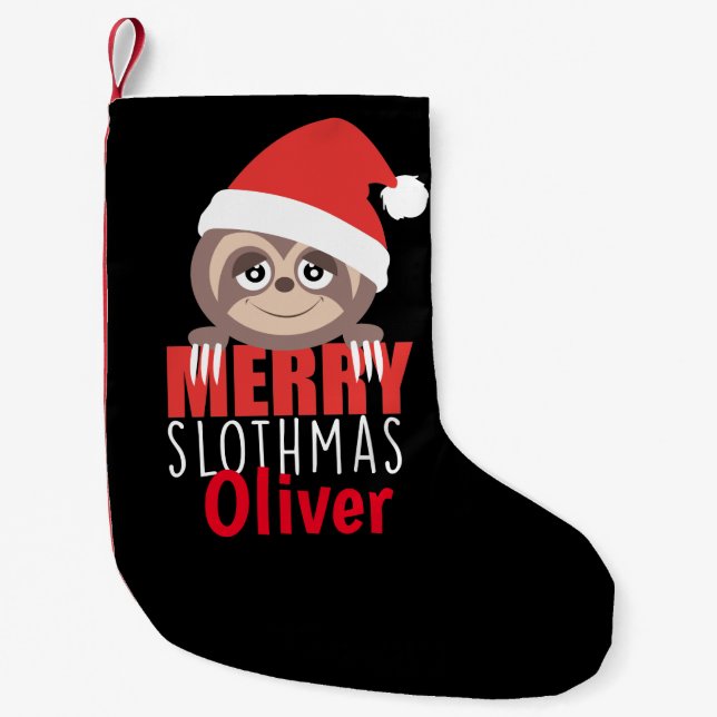 Custom Sloth Slothmas Xmas Christmas Stocking (Front)