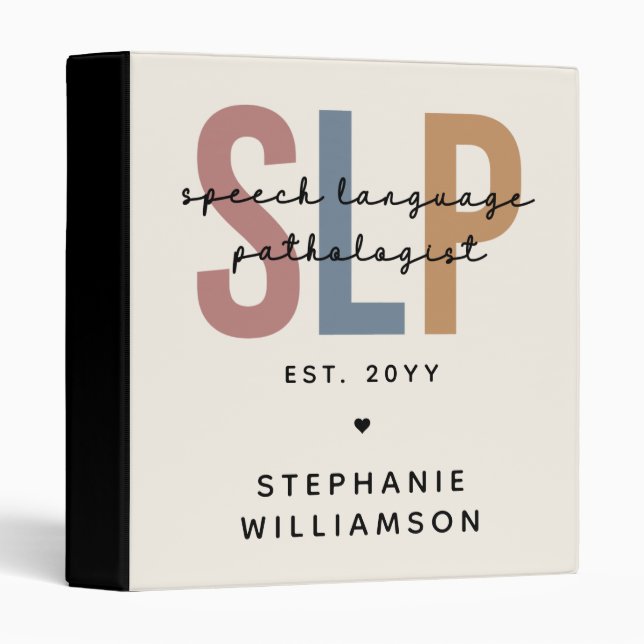 Custom SLP Speech Language Pathologist Binder (Front/Spine)