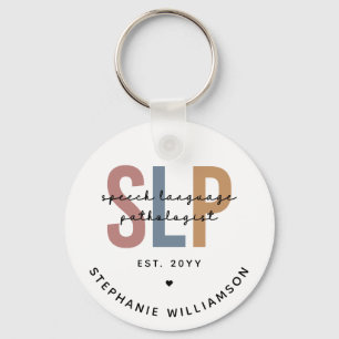 Custom SLP Speech Language Pathologist Keychain