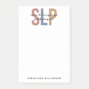 Custom SLP Speech Language Pathologist Post-it Notes