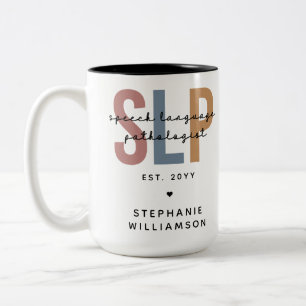 Custom SLP Speech Language Pathologist Two-Tone Coffee Mug