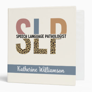 Custom SLP Speech Pathologist Leopard Print Binder
