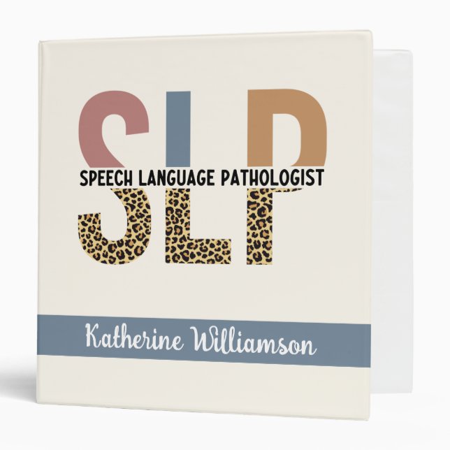 Custom SLP Speech Pathologist Leopard Print Binder (Front/Inside)